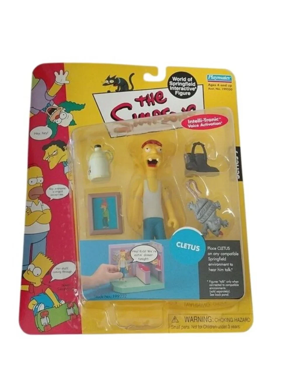 Playmates World of Simpsons Krusty, Bumblebee Man + Cletus Figures, set of 3